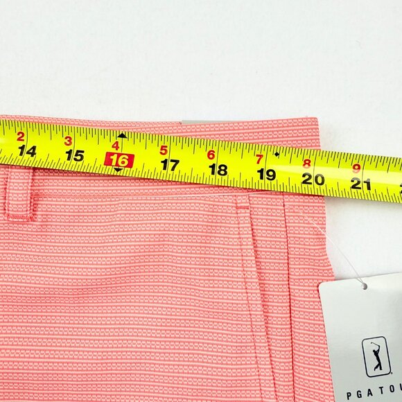PGA Tour Men's Active Gripper Waistband UPF 50 Stretch Coral Shorts Size 34 NWT - Picture 8 of 11